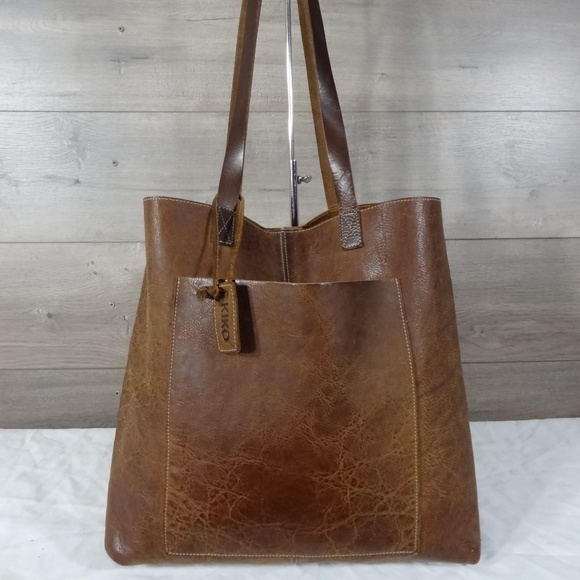 raw leather tote